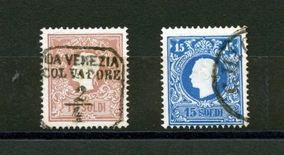 Austria-Lombardy-Venetia #11a & 12 Emperor Franz Josef, Used, FVF, CV$265.00 - Image 1 of 2