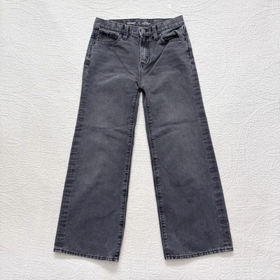 Old Navy Girls' High-Waisted Baggy Wide-Leg Jeans, Black Rinse - Image 1 of 4