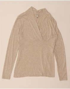 BANANA REPUBLIC Womens Top Long Sleeve UK 12 Medium Beige Modal DN90 - Picture 1 of 3