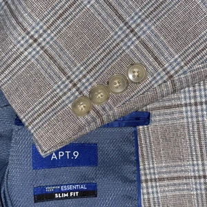 APT.9 Men's Essential Slim Fit Plaid Sport Coat, Size 46R Jacket - Picture 1 of 19