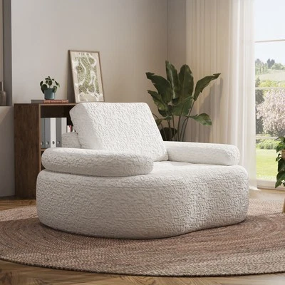 Chenille Tatami Chaise Lounge Recamier Lazy Sofa Nap Couch Floor Sofa Divan Bed - Image 1 of 4