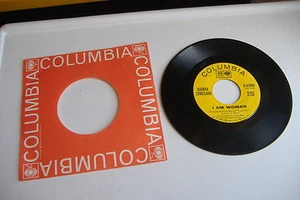~PEOPLE/ I AM WOMAN~BARBRA STREISAND~COLUMBIA 45 RECORD~ - Picture 1 of 4