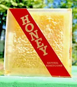 Rare NJ RAW HONEY COMB 14-15oz 100% PURE UNFILTERED USA HONEYCOMB - Picture 1 of 6