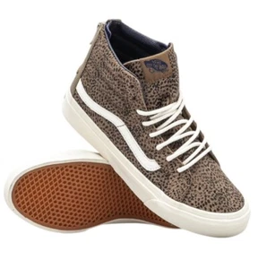 Scarpa da skate Vans Sk8-Hi slim zip ghepardo scamosciata nero marrone chiaro 5,5 uomo 7 donna NUOVA - Foto 1 di 5