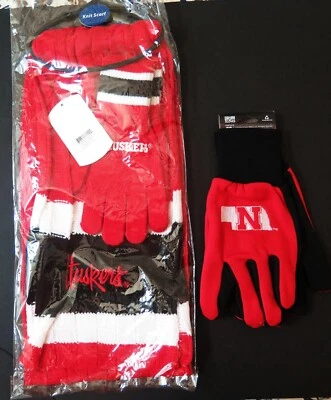 NEBRASKA CORNHUSKERS GLOVE AND SCARF SET & UTILITY GLOVE CLOSEOUT PACKAGE - Image 1 of 3