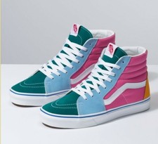 blue pink and yellow vans