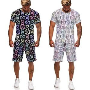 Men's Oversized Clothing T-shirt Shorts outfits Sets Male Tshirt Set Summer New