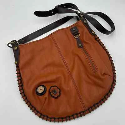 CHALA Bolsos de Mano Grandes Coñac Imitación Cuero Hobo Bandolera Bolso de Hombro Borde de Botones Foto 1 de 4