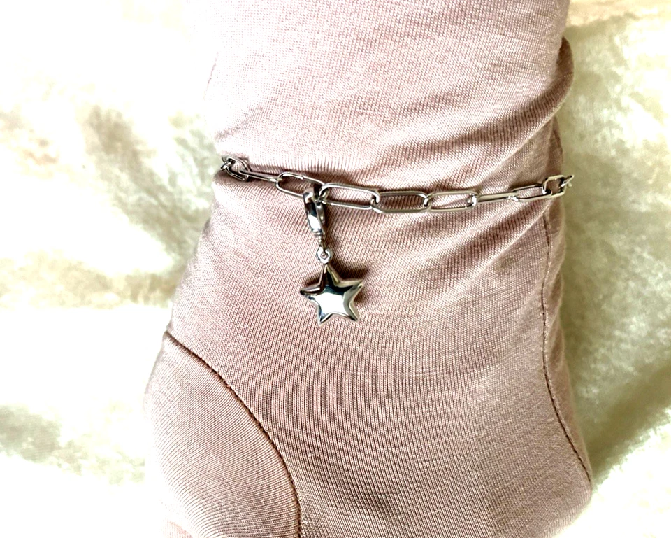 CADENA CLIP ORO BLANCO 14K ETERNA CON PULSERA CON DIJE ESTRELLA (M4742G-52) Foto 1 de 4