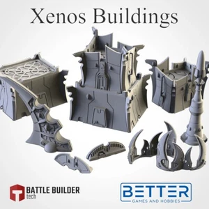 Xenos Alien Buildings (28mm - 32mm Scale) 3d printed Tabletop Terrain Scenery - Picture 1 of 16