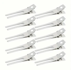Metal Hair Sectioning Clips Double Prong Strong Grip Hairdressing Hair Make up - Picture 1 of 7