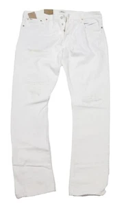 Polo Ralph Lauren Men's White Distressed & Patched Sullivan Slim Fit Jeans - Picture 1 of 4