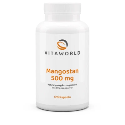 Vita World Mangosteen 500mg 120 Capsules Garcinia Mangostana Antioxidant Vegan