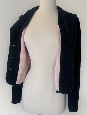 Vintage Juicy Couture Black Corduroy Fully Lined Blazer Jacket Sz S Y2K - Image 1 of 4