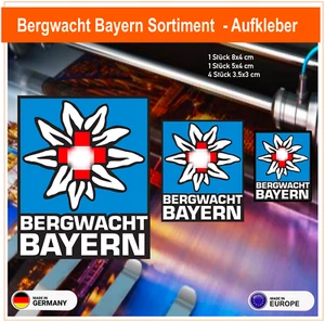Bergwacht Bayern Logo Sortiment - normale oder reflektierendeAufkleber - Picture 1 of 3