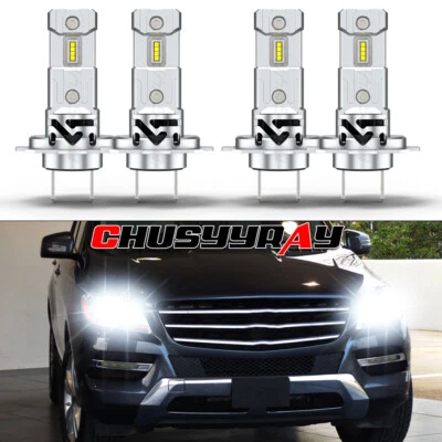 FOR Mercedes-Benz ML350 2003-2015 - 4x Combo H7 LED Headlight High Low Beam Bulb - Image 1 of 4