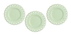 Dolls House Lace Edged Plates Jadite Miniature Chrysnbon Dining Room Accessory - Picture 1 of 8