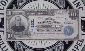 1902 $10 NB National Currency Kentucky *HARRODSBURG* KY CH#2531 #B242255E ECC&C - Picture 1 of 5