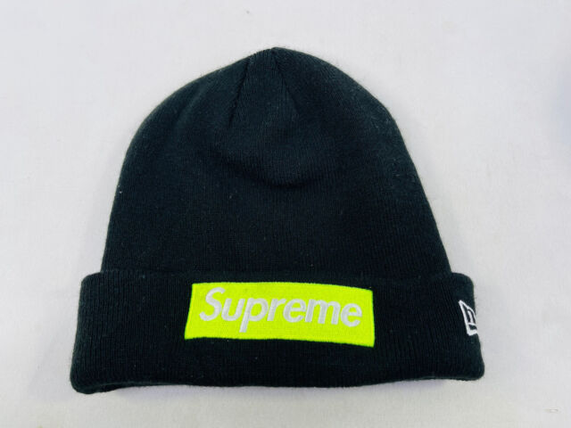 NWT Supreme NY Red Box Logo Black New Era Beanie Knit Hat Men's FW22  AUTHENTIC