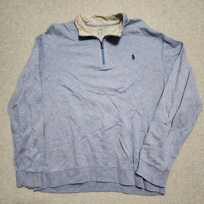 Мужской пуловер Polo Ralph Lauren Performance XL синий четверть квадратного ярда на молнии эластичный для гольфа - Изображение 1 из 4