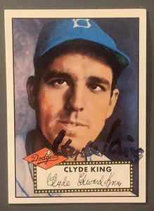 1995 Topps Archives Clyde King Autographed Card Brooklyn Dodgers