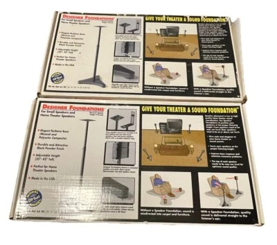 Sanus DFSAT - Adjustable Speaker Stands - NuStone - 2 Pair New Vintage - Image 1 of 4