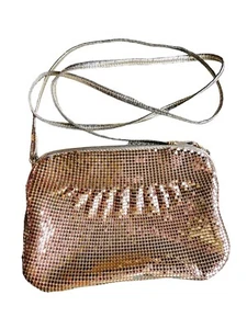 Whiting and Davis International Gold Mesh Evening Bag Purse Crossbody Stay Open - Picture 1 of 4