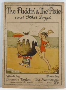 Ida Rentoul Outhwaite The Puddin' & The Pixie Music Book Vintage 1949 Cover art - Picture 1 of 12