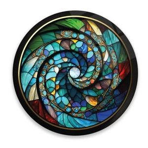 Vitray Eye Stylish Glass Wall Art Colorful Whirlpool Home Decoration - Picture 1 of 7
