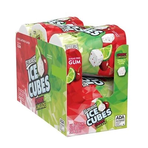 ICE BREAKERS Ice Cubes Cherry Limeade Sugar Free Chewing Gum Bottles, 3.24 oz (6 - Picture 1 of 1