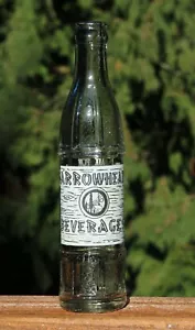 VTG ARROWHEAD BEVERAGES BOTTLE, HIBBING MINN, PICTURE WOOD GRAIN LABEL - RARE!!! - Picture 1 of 8