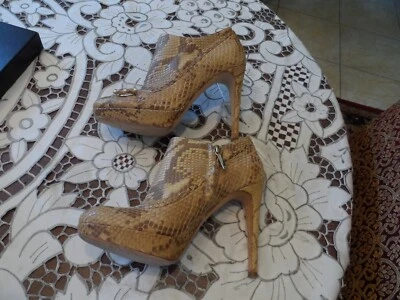 Christian Dior "JazzClub" Taupe Snake Skin Ankle Boots Size 36.5B - Image 1 of 4