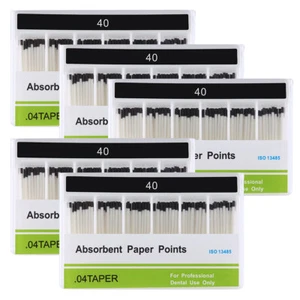 5X Dental Endo Absorbent Paper Points 40# Taper .04 Root Canal Cleaning Tips - Picture 1 of 8