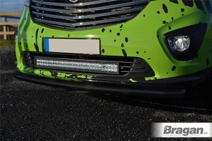 Spoiler Bar To Fit Vauxhall Opel Vivaro 2014 - 2019 Front Bumper Nudge - BLACK - Picture 1 of 4