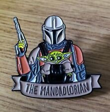 Star Wars the Mandalorian & Baby Yoda Grogu Pin 1 1/2 inches wide
