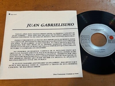 JUAN GABRIEL Mi Mas Bello Error (Live !) 1990 MEXICO 7" PROMO 45 Latin Rancheras - Image 1 of 4