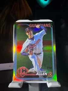 2024 Topps Series 1 #339 Logan Allen Rainbow Foil Cleveland Guardians - Picture 1 of 2