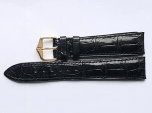 Authentic Patek Philippe Geneve Black Leather Watch Strap 17. 9 x 16mm, 11.5+7.5 - Picture 1 of 4