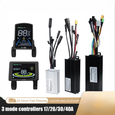 Three-Mode Electric Bike Sine Wave Controller 48V 17A 26A 30A with LCD Display - Image 1 of 4