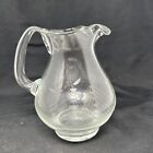 VINTAGE Clear Glass Picher w/ TALL SHIP  2 SAILS & Birds ETCHED