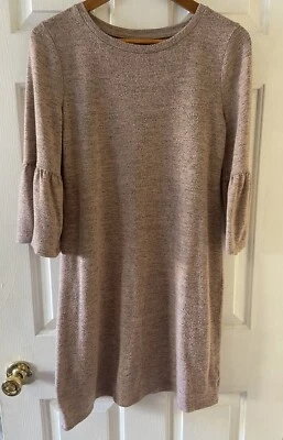 Vestido Suéter Pequeño ANA A New Approach Manga Campana Rosa Polvorienta Moteado Ligero Foto 1 de 4