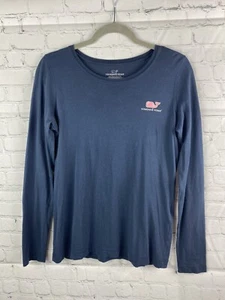 Vineyard Vine's Navy Women's T Shirt Long Sleeve Whale Logo Size Small - Picture 1 of 8