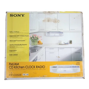 Sony Mega Bass AM/FM Radio CD Player Under Cabinet ICF-CD523 New Open Box - Picture 1 of 6