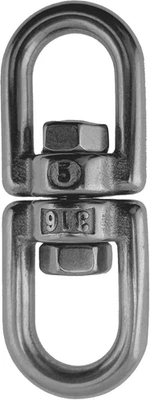 Якорь из нержавеющей стали 316 поворотный глаз и глаз 5 мм или 3/16 дюйма морского класса - Изображение 1 из 4