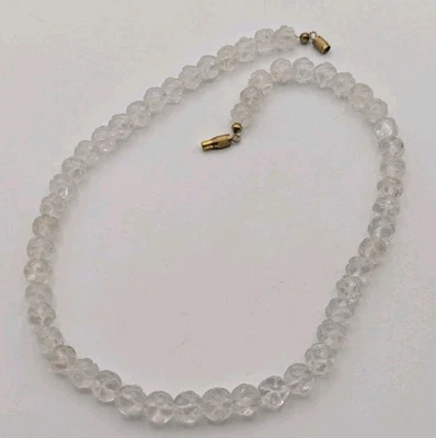 Ремесленное колье ожерелье резные кварцевые бусины 16 дюймов - Изображение 1 из 4