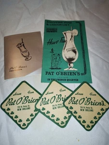 VINTAGE PAT O’BRIEN'S NEW ORLEANS SOUVENIR WINE & LIQUOR LIST COASTERS PIC FRAME - Picture 1 of 13