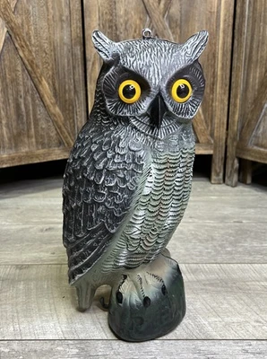 De colección Búho 16” Molde Soplado Defensa Disuasivo Conejo/Roedor o utilería de Halloween Foto 1 de 4