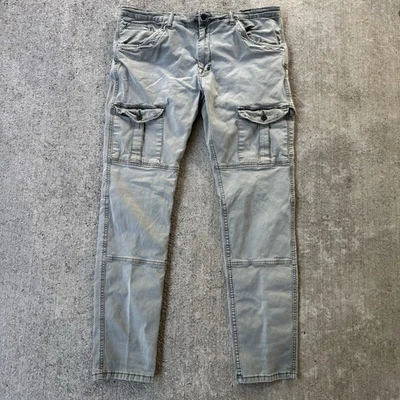 PRPS Jeans Savoy Bowman Slim Fit Chino Cargo Pants Faded Green Army 38x32 - Image 1 of 4