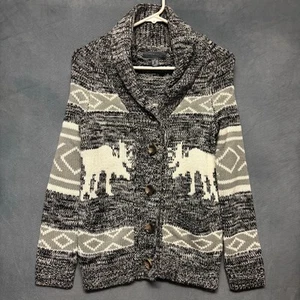 Primark Cowichan Knit Sweater Kids Medium Cardigan Moose Button Down Medium Cozy - Picture 1 of 15