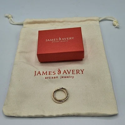 James Avery Entwined Trio Combo Ring 14K Yellow White Rose Hammered Gold Size 9 - Image 1 of 4